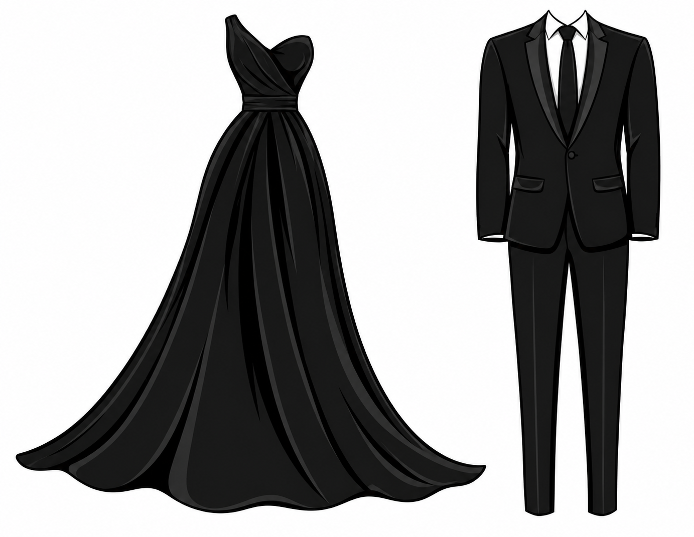 Elegancia formal en blanco y negro